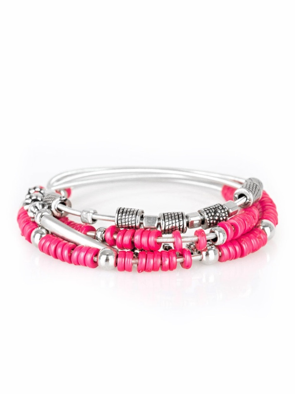 Tribal Spunk Pink Stretch Bracelet Set - Picture 1 of 2